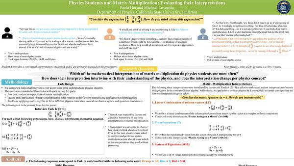 Physics students and matrix multiplication: evaluating their interpretations