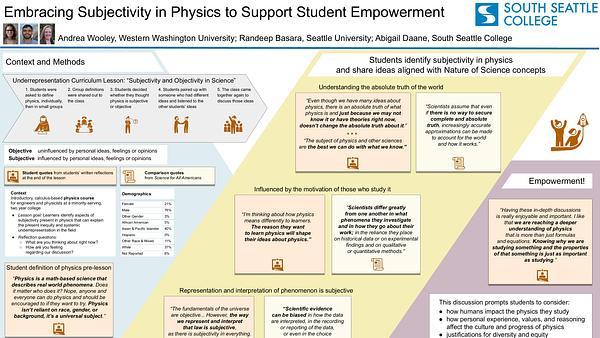 Embracing subjectivity in physics to support student empowerment