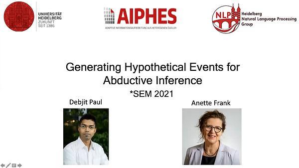 Generating Hypothetical Events for Abductive Inference