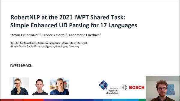 RobertNLP at the 2021 IWPT Shared Task: Simple Enhanced UD Parsing for 17 Languages