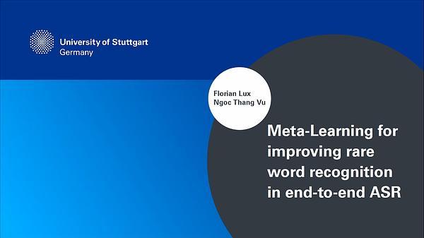 Meta-Learning for Improving Rare Word Recognition in end-to-end ASR