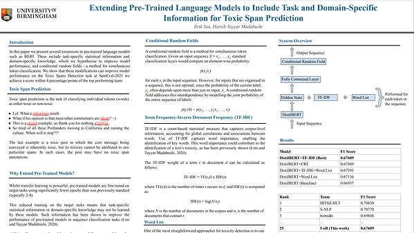 UoB at SemEval-2021 Task 5: Extending Pre-Trained Language Models to Include Task and Domain-Specific Information for Toxic Span Prediction