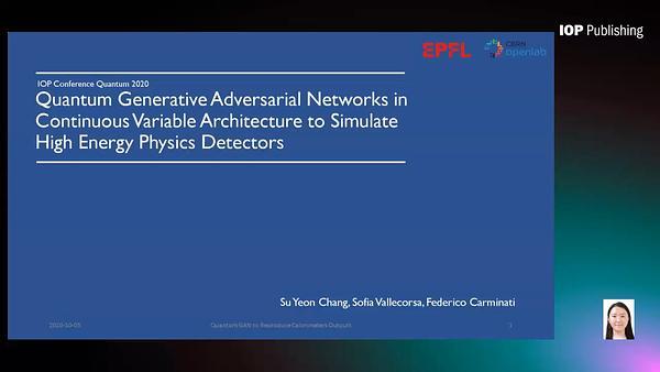 Quantum Generative Adversarial Networks in Continuous Variable Architecture to Simulate High Energy Physics Detectors