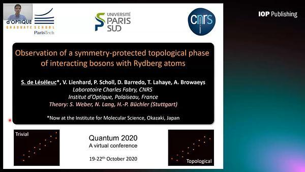 Observation of a symmetry-protected topological phase of interacting bosons with Rydberg atoms