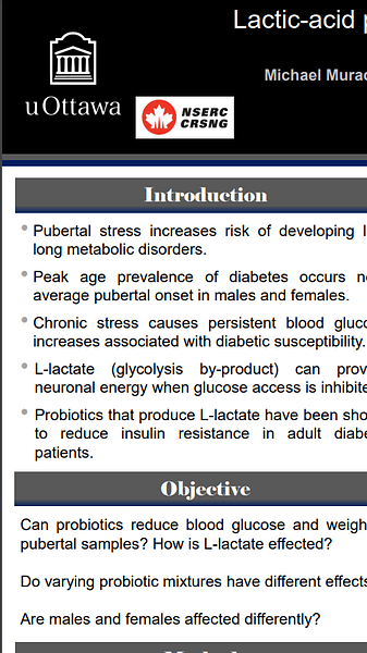 Lactic-acid probiotics enhance glucose tolerance and weight gain in a pubertal mouse model