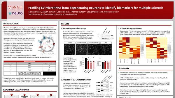 Profiling EV microRNAs from degenerating neurons to identify biomarkers for multiple sclerosis