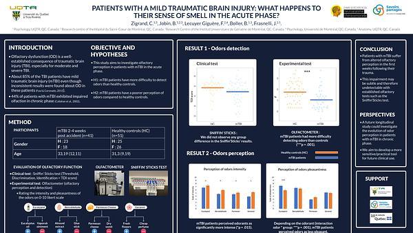 Patients with a mild traumatic brain injury: what happens to their sense of smell in the acute phase?