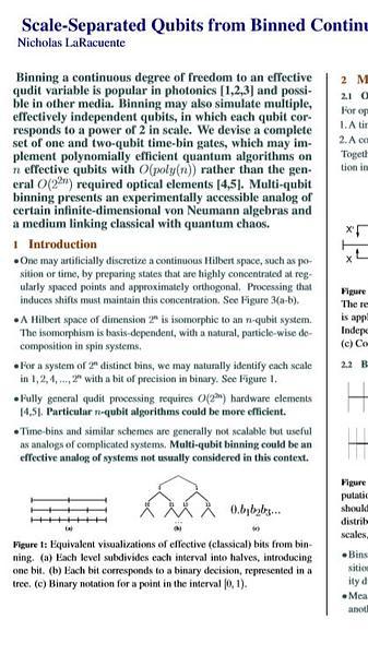 Scale-Separated Qubits from Binned Continuous Variables