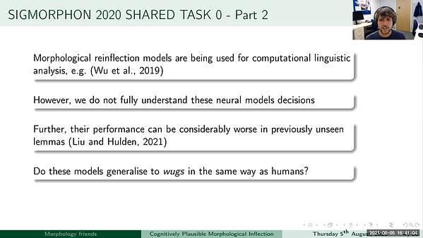 19th SIGMORPHON Workshop on Computational Research in Phonetics, Phonology, and Morphology - Part 2