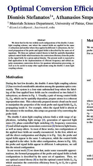 Optimal conversion efficiency in the forward double-Λ atom-light coupling system