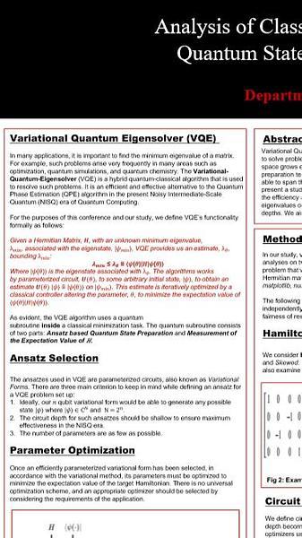 Analysis of Classical Optimization Routines used in the Preparation of Quantum States in Variational Quantum Eigensolver