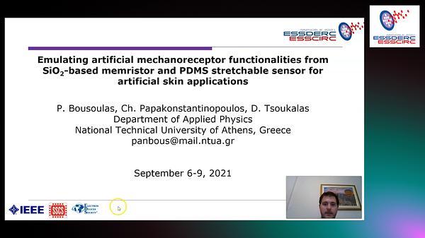 Emulating Artificial Mechanoreceptor Functionalities from SiO2-Based Memristor and PDMS Stretchable Sensor for Artificial Skin Applications