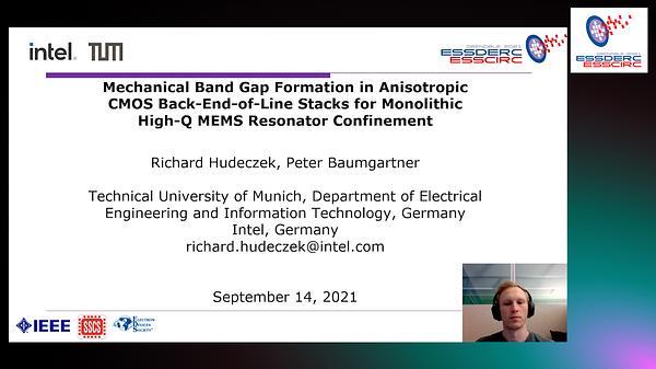 Mechanical Band Gap Formation in Anisotropic CMOS Back-End-of-Line Stacks for Monolithic High-Q MEMS Resonator Confinement