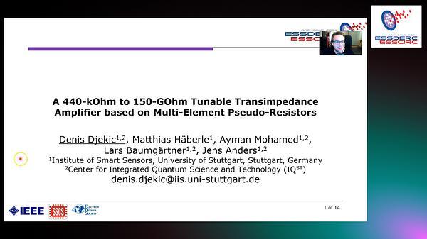 A 440-kOhm to 150-GOhm Tunable Transimpedance Amplifier Based on Multi-Element Pseudo-Resistors