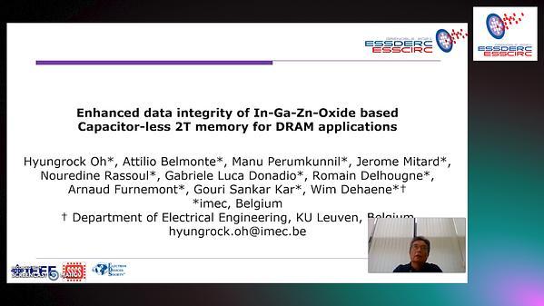 Enhanced Data Integrity of In-Ga-Zn-Oxide Based Capacitor-Less 2T Memory for DRAM Applications