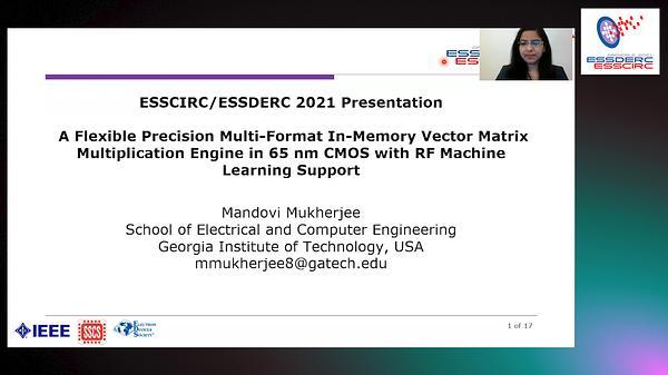 A Flexible Precision Multi-Format In-Memory Vector Matrix Multiplication Engine in 65 nm CMOS with RF Machine Learning Support