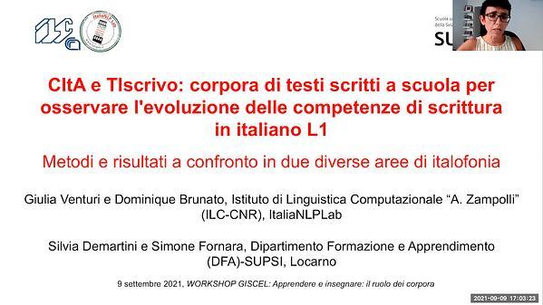 CItA e TIscrivo: corpora di testi scritti a scuola per osservare l'evoluzione delle competenze di scrittura in italiano L1