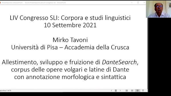 Allestimento, sviluppo e fruizione di DanteSearch, corpus delle opere volgari e latine di Dante con annotazione morfologica e sintattica