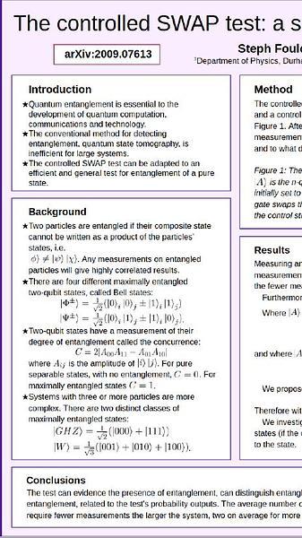 The controlled SWAP test for determining quantum entanglement