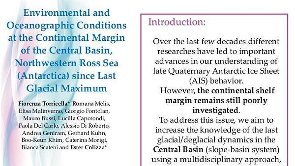 Environmental and Oceanographic Conditions at the Continental Margin of the Central Basin, Northwestern Ross Sea (Antarctica) since Last Glacial Maximum