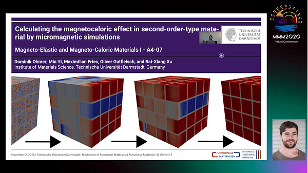 Calculating the magnetocaloric effect in second-order-type material by micromagnetic simulations