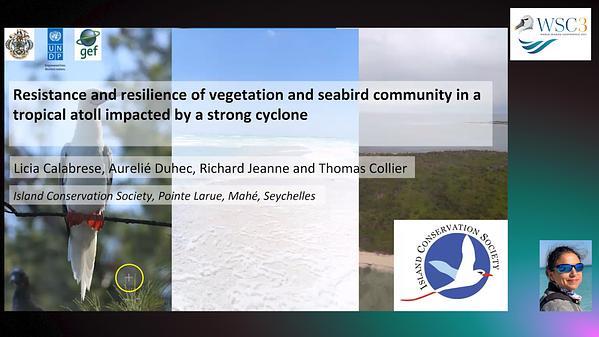 Resistance and resilience of vegetation and seabird community in a tropical atoll impacted by a strong cyclone