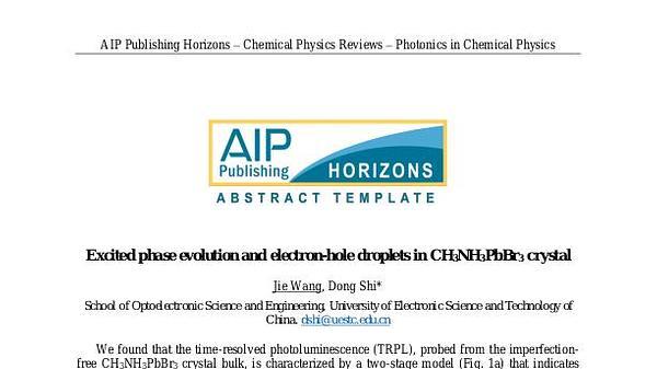 Excited phase evolution and electron-hole droplets in CH3NH3PbBr3 crystal