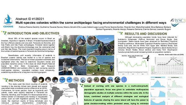 Multi-species colonies within the same archipelago: facing environmental challenges in different ways