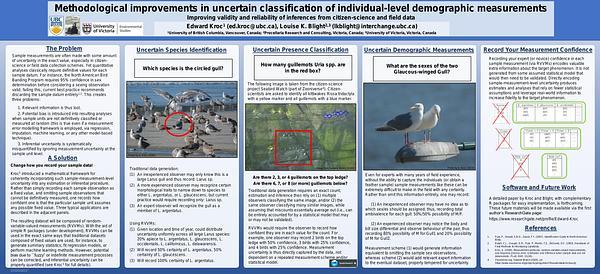 Methodological improvements in uncertain classification of individual-level demographic measurements: Improving reliability of inferences from citizen-science and field data