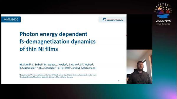 Photon energy dependent fs-demagnetization dynamics of thin Nickel films