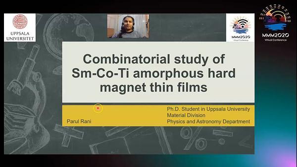 Combinatorial study of Sm-Co-Ti amorphous hard magnet thin films