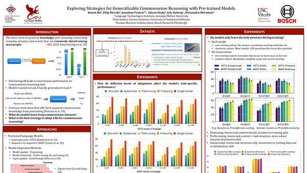 Exploring Strategies for Generalizable Commonsense Reasoning with Pre-trained Models