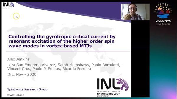 Controlling the gyrotropic critical current by resonant excitation of the higher order spin wave modes in vortex-based magnetic tunnel junctions