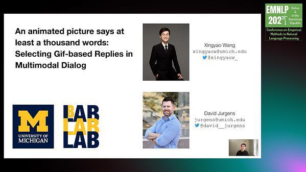 An animated picture says at least a thousand words: Selecting Gif-based Replies in Multimodal Dialog