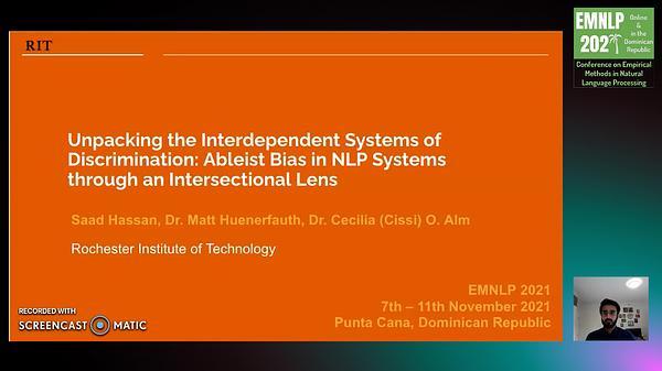 Unpacking the Interdependent Systems of Discrimination: Ableist Bias in NLP Systems through an Intersectional Lens