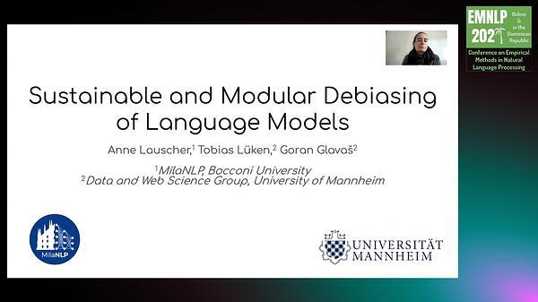 Sustainable Modular Debiasing of Language Models