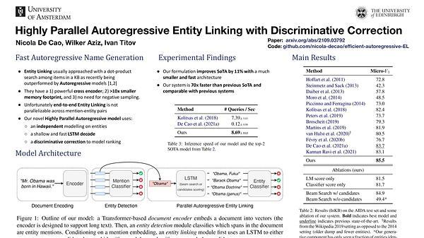 Highly Parallel Autoregressive Entity Linking with Discriminative Correction