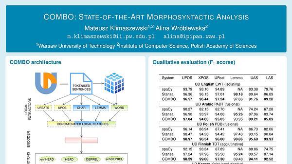 COMBO: State-of-the-Art Morphosyntactic Analysis