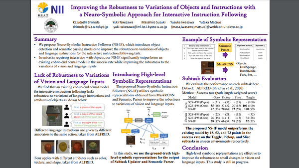 Improving the Robustness to Variations of Objects and Instructions with A Neuro-Symbolic Approach for Interactive Instruction Following