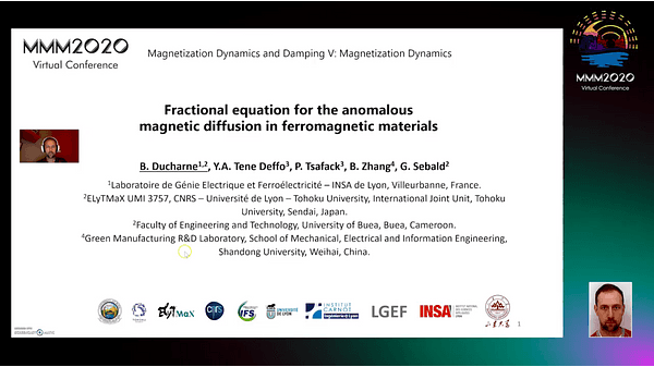 Fractional equation for the anomalous magnetic diffusion in ferromagnetic materials