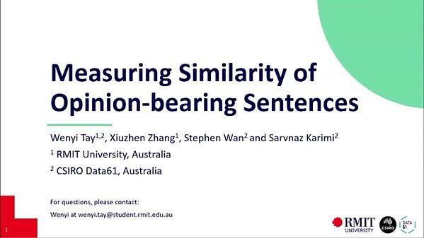Measuring Similarity of Opinion-bearing Sentences