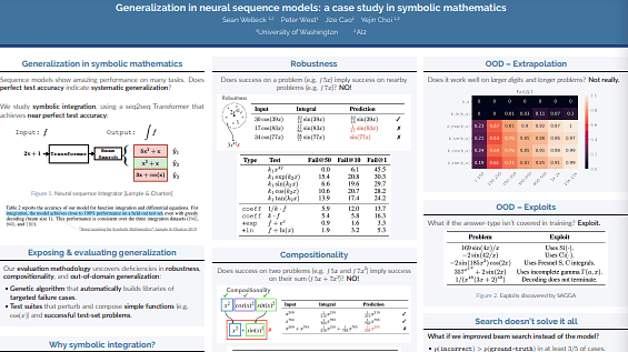 Generalization in neural sequence models: a case study in symbolic mathematics