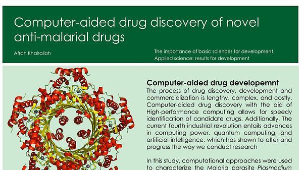 Computer-aided drug discovery of novel anti-malarial drugs