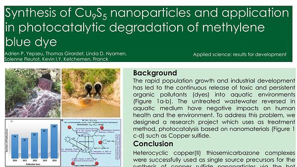 Synthesis of Cu9S5 nanoparticles and application in photocatalytic degradation of methylene blue dye