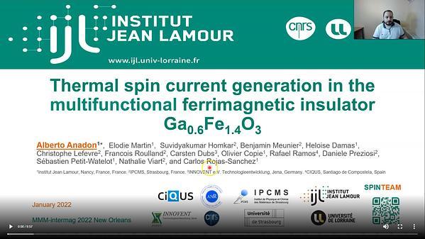 Thermal spin current generation in the multifunctional ferrimagnet Ga0.6Fe1.4O3