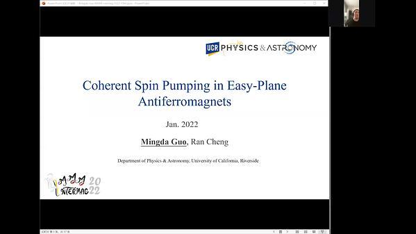 Coherent Spin Pumping in Easy-Plane Antiferromagnets