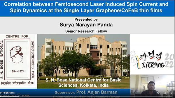 Correlation between Femtosecond Laser Induced Spin Current and Spin Dynamics at the Single Layer Graphene/CoFeB Thin Films