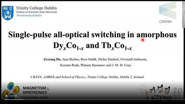 Single pulse all-optical magnetic switching in amorphous DyCox and TbCox