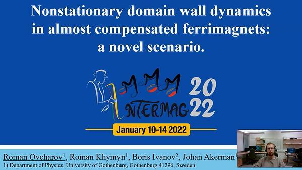 Nonstationary domain wall dynamics in almost compensated ferrimagnets: a novel scenario