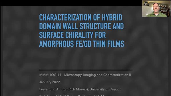 Characterization of Hybrid Domain Wall Structure and Surface Chirality for Amorphous Fe/Gd Thin Films